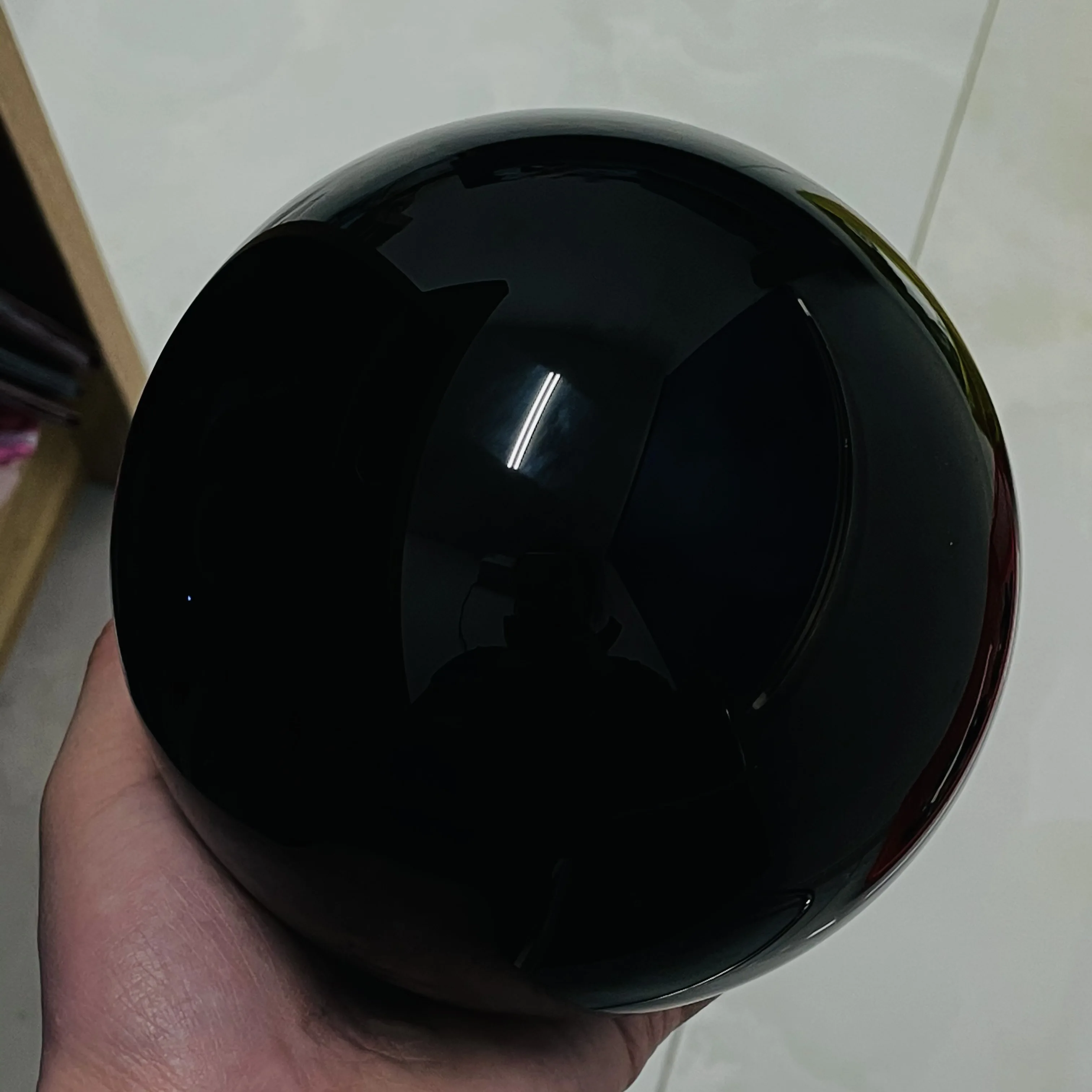 50-200mm Natural Black Obsidian Sphere Large Crystal Ball Healing Stone+Pedestal 3