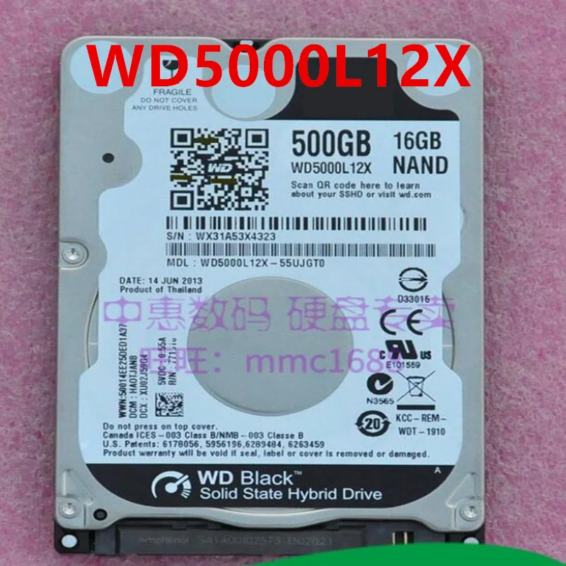95% Новый оригинальный SSHD для WD 500GB 2 5 &quot16MB SATA 5400RPM ноутбука HDD WD5000L12X |