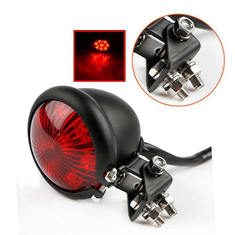 Красный 12V Led черный Регулируемый Cafe Racer Стиль задние фонари светильник мотоциклы