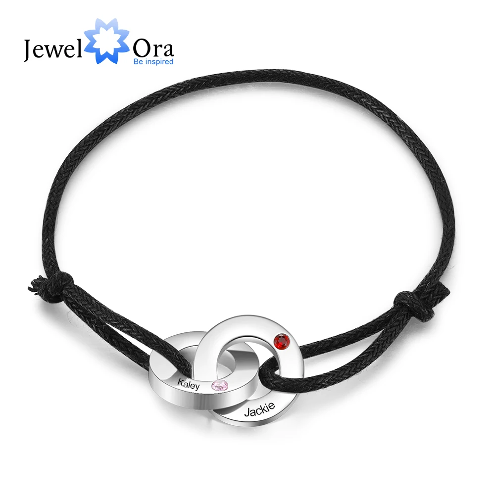 

Мужской браслет из нержавеющей стали с гравировкой, 2 имена