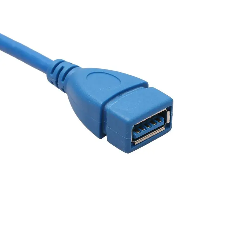 FULL-Male-Female USB 3,0 удлинитель, вверх и вниз угол-синий(упаковка из 2), 20 см