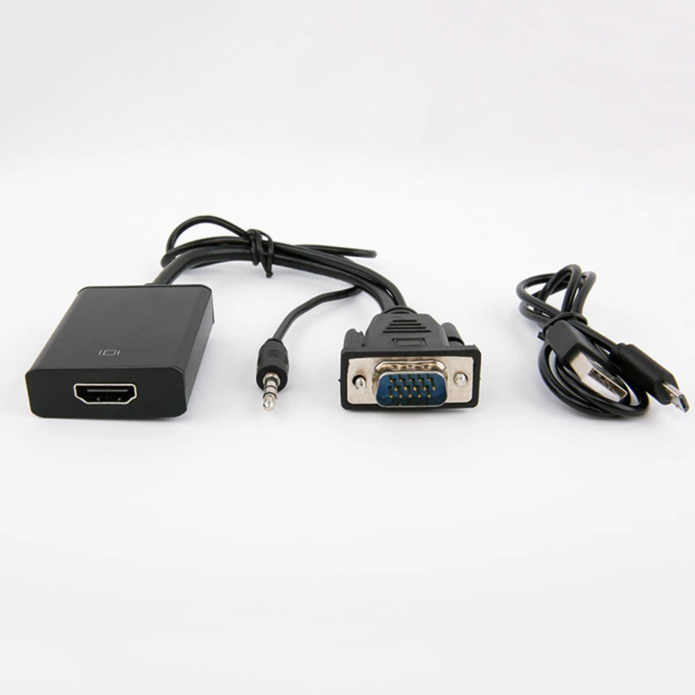 1080P USB питания VGA мужчина к HDMI Женский Аудио Видео кабель конвертер адаптер