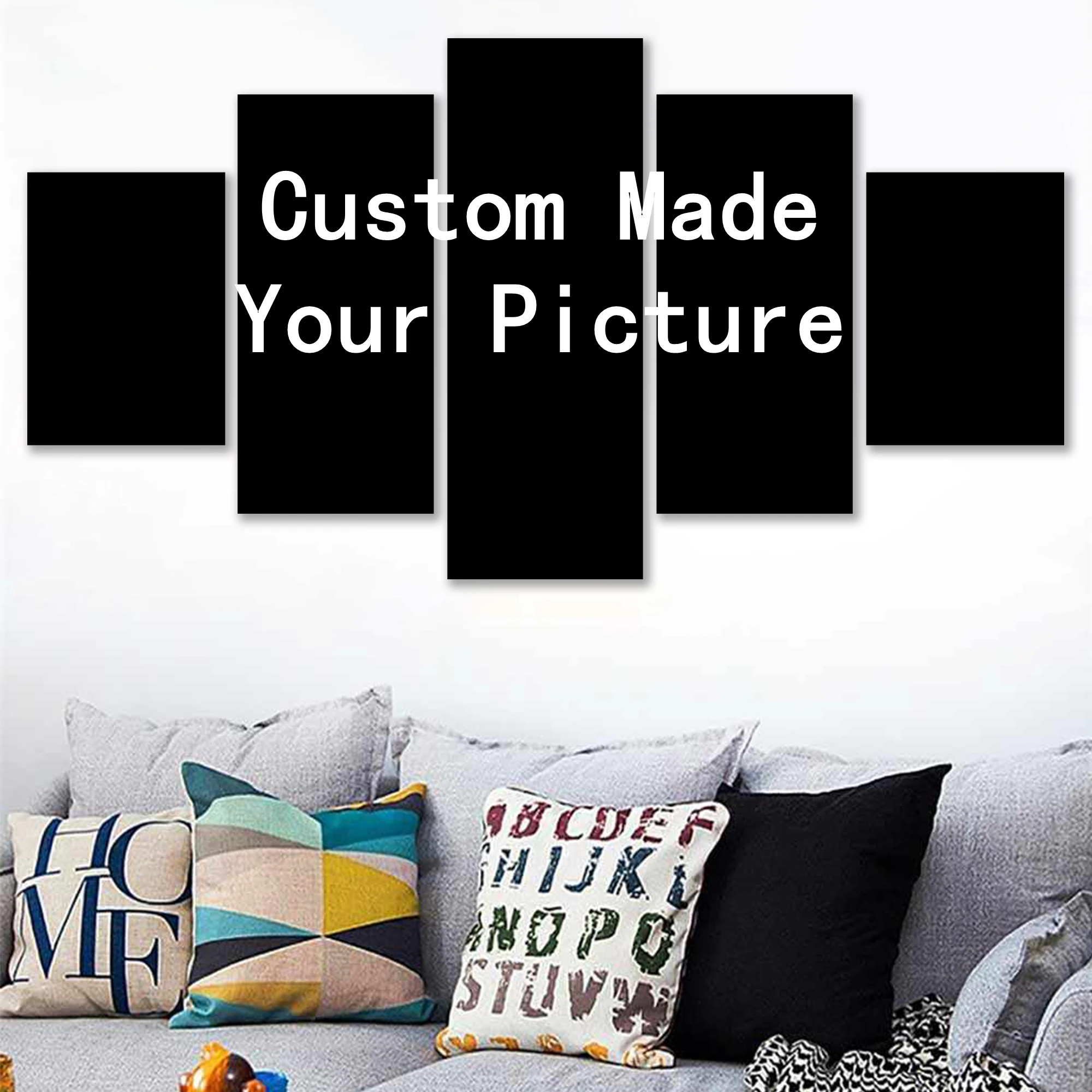 Provide Cards Gift Customized HD Print Painting Custom Made Canvas Picture Frame 5 Panel Modular Poster Modern Home Decoration | Дом и сад