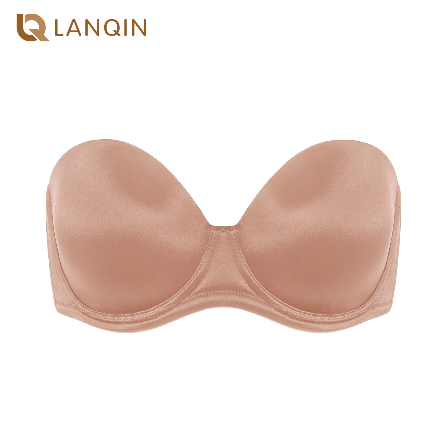 Women's Strapless Bra Plus Size Push Up Multiway Seamless Cup Underwire