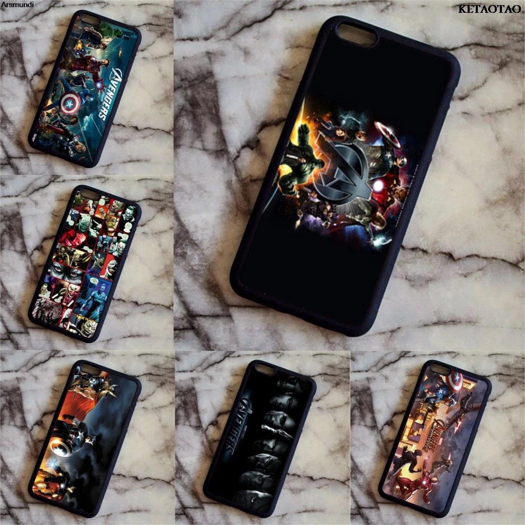Чехлы для телефонов Arsmundi Мстители Человек-паук Тор капитан комиксов Samsung S3 4 5 6 7 8