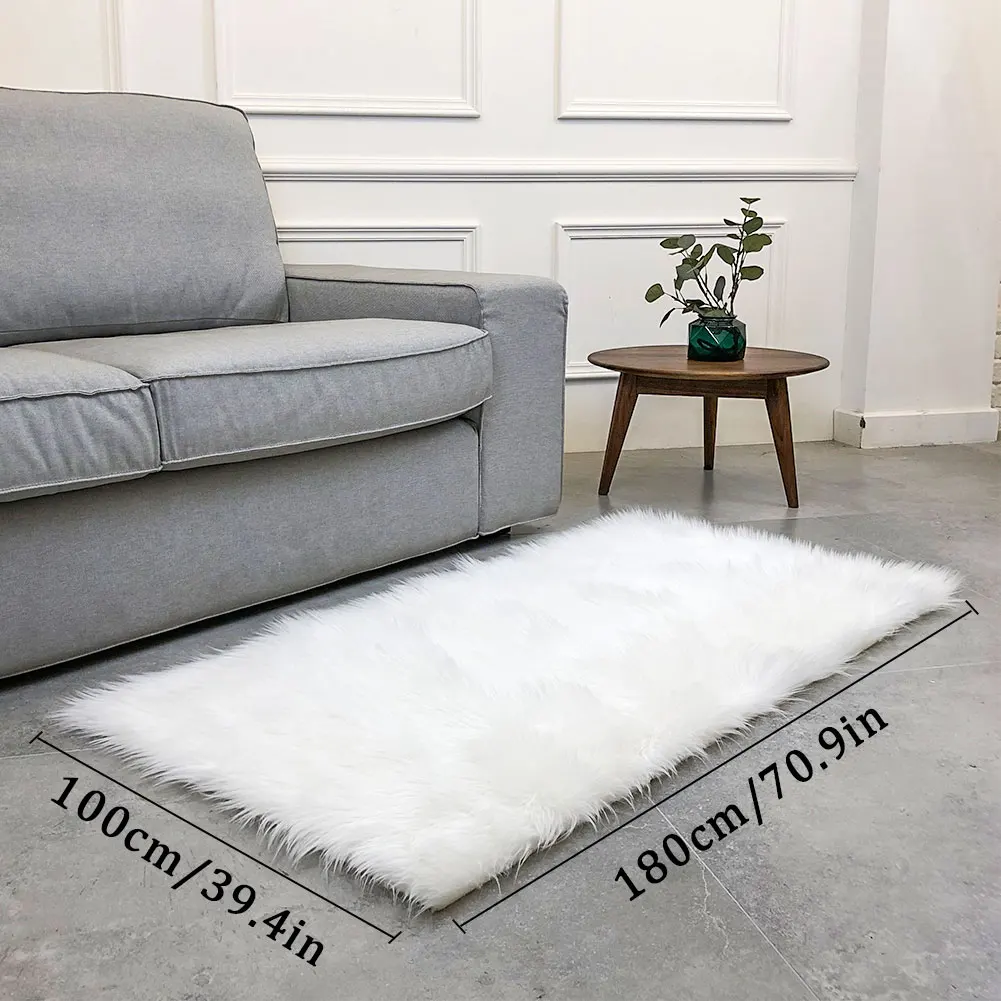 Multicolored Wool Wool Carpet Fluffy Rugs Luxurious Home Decoration Living Room Anti-Skid Warm Floor Mat Chair Sofa