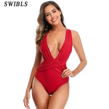 Женский сексуальный Одноцветный слитный купальник с пуш-ап S-XL, купальный костюм для женщин, пляжный купальник, винтажный Купальник для женщин