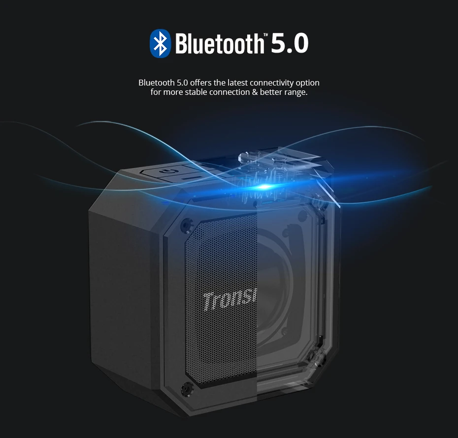 Tronsmart Groove Force Mini Bluetooth Speaker IPX7 Waterproof Column SoundBox Portable Speaker for Computer 24-Hour Play Time (5)