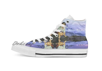 

Reflection Custom Casual High Top lace-up Canvas shoes sneakers Drop shipping