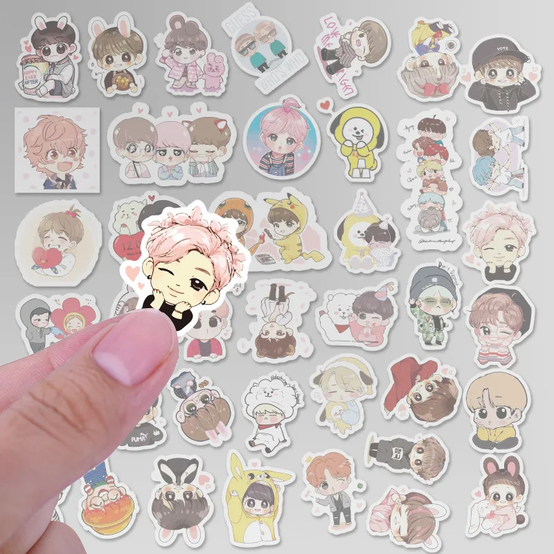 40 pieces of K pop Korean set Bangtan boys kawaii pegatinas stickers hand account sticker pack girl stickers cartoon stickers