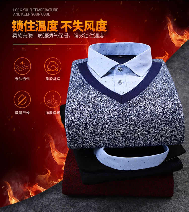 LISIBOOO Inverno Mais Grossa de Veludo Quente Camisa Dos Homens Slim Fit Camisas Camisa FAS Duas pechas Camisa do Negócio Casua