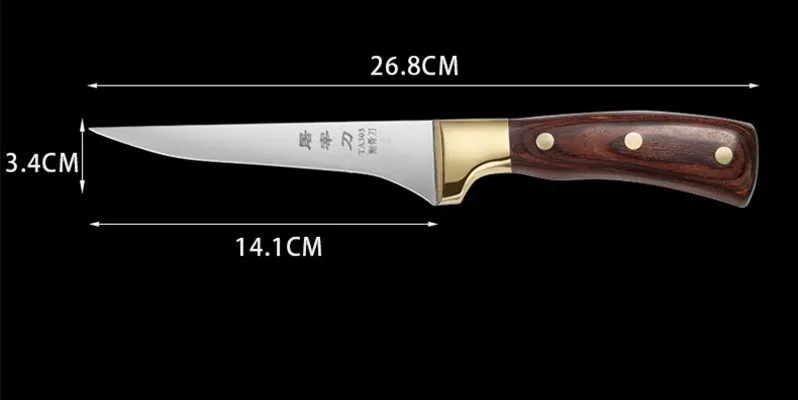 T3 Boning Knife 50cr15 стальной немецкий нож ручной работы для обвалки, профессиональный мясник, острый нож для резки мяса, многофункциональный инструмент для убоя, шлифовка воды - Цвет: T3 Boning Knife