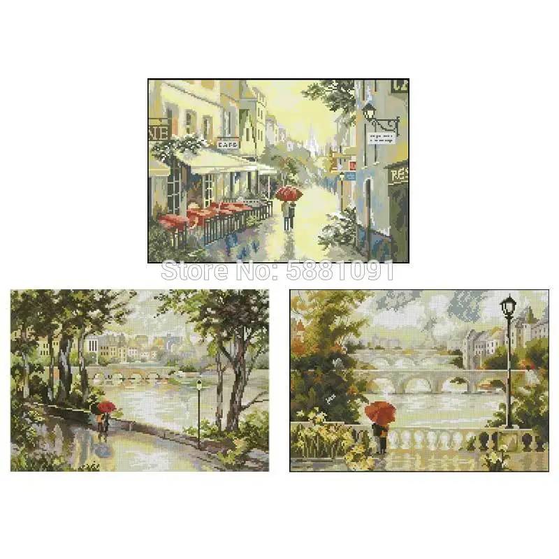 

Lovers in the rain patterns Counted Cross Stitch 11CT 14CT 18CT DIY Cross Stitch Kits Embroidery Needlework Sets home decor