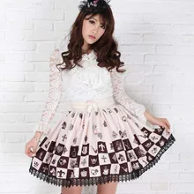 Принцесса Сладкая Лолита Юбки сладкая принцесса благородная Алиса Шахматы решетки леди Лолита Короткие юбки средней длины GZWY108