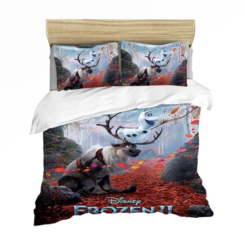 

Frozen2 Bedding Set Anna Elsa Queen King Size Bed Set Children Girl Duvet Cover Pillow Cases Comforter Bedding Sets