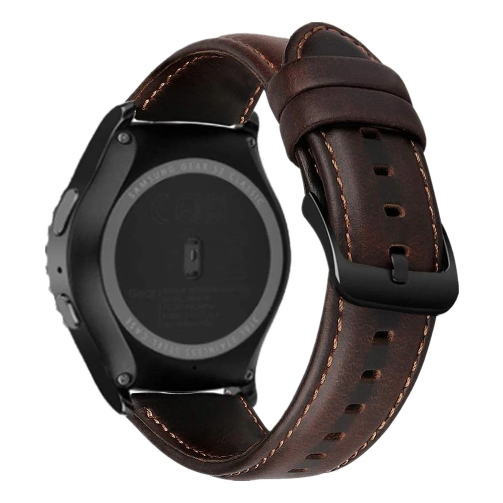 Для Samusng Galaxy Watch Active 2 40 мм 44 браслет 20 22 кожаный ремешок для Samsung 46 мм/Gear S3 наручный