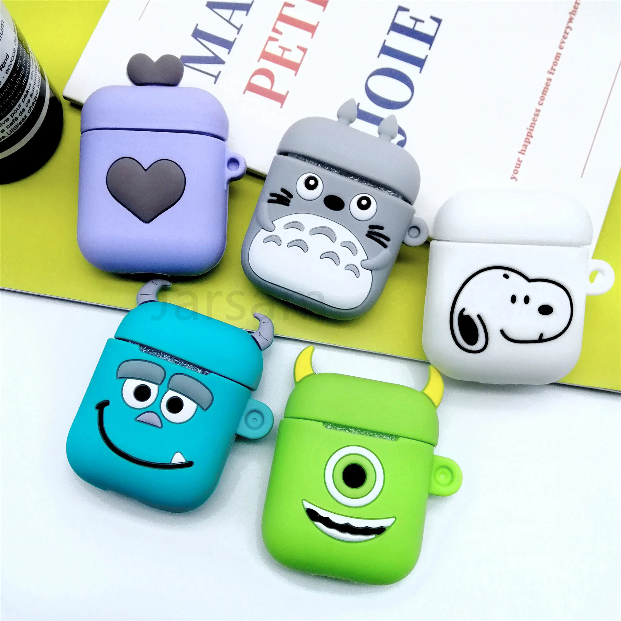 

For Airpods Case Silicone Stitch Cartoon Cover for Apple Air pods Cute Earphone Case 3D Headphone case for Earpods Accessories