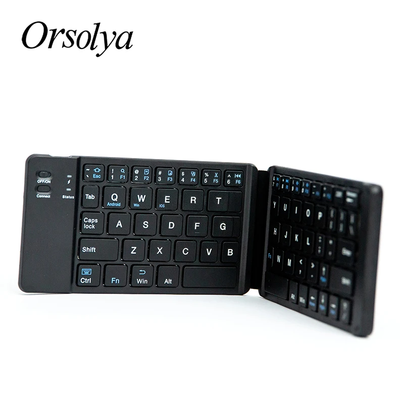 Mini teclado dobrável bluetooth com superfície de