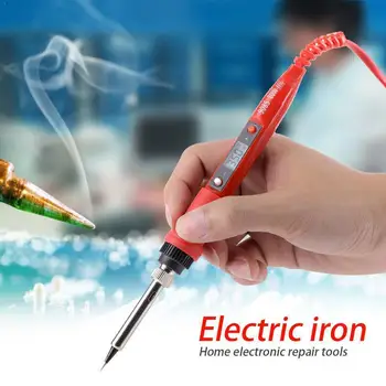 

Red Soldering Iron Soldering Tools LCD Display Adjustable Iron Tip Plug EU US Can Temperature 5pcs Choose With Soldering Z0U6