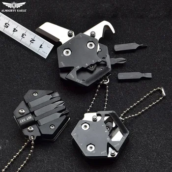 

ALMIGHTY EAGLE New hex coin knife split wrench EDC Screwdriver mini folding knife multifunctional outdoor combination tool knife