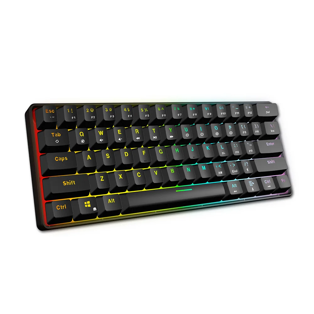  Gateron Switch RGB Game Mechanical Keyboard Optical Axis Can Be Inserted Cable Mechanical Axis 61 k