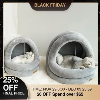 

High Quality Cat House Beds Kittens Pet Cats Sofa Mats Cozy Bed Toy Dog for Small Kennel Home Cave Sleeping Nest Indoor Products