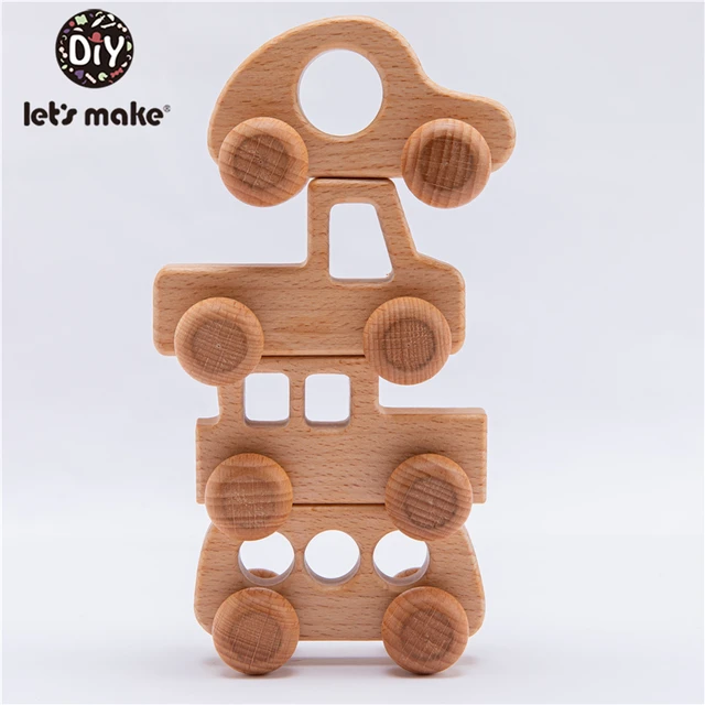 Organic Wooden Car toy Shape For Babies Beech Teether Kids Brain Game Toys Handmade Crafts Gift Child Blocks Cognitive Toys 1