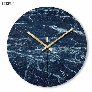 

Blue marbling Tempered glass wall clockwall decor home decor