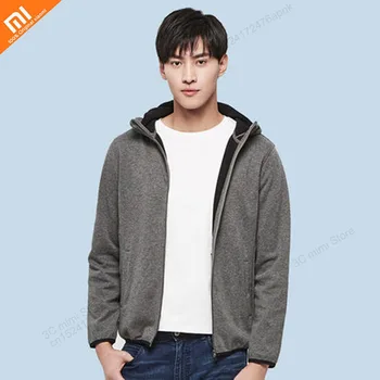 

Xiaomi youpin cotton double velvet hit color new coat male spring and autumn hooded casual coat sweater smart home