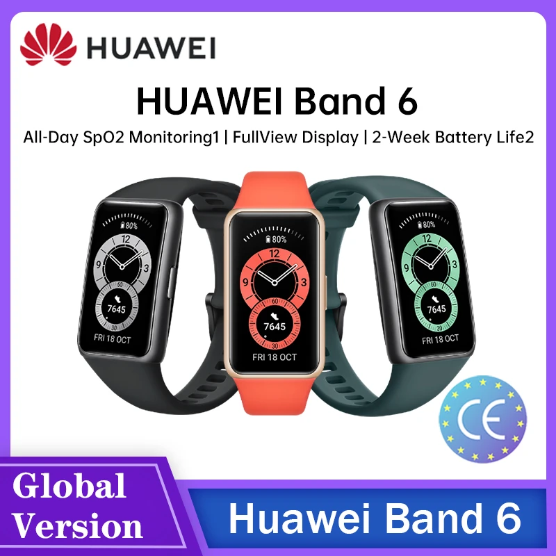 Original Huawei Band 6 Global Version Smart Bracelet SpO2 Monitoring  FullView Display 2 Week Battery Life BT 5.0 смарт часы|Smart Wristbands| -  AliExpress