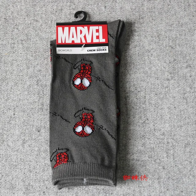 E Носки с героями комиксов Marvel Мстители Капитан Америка Бэтмен Супермен железный человек носки «Халк» мужские хлопковые забавные уличные носки - Цвет: E