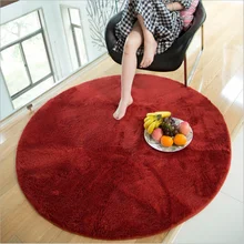 Сплошной цвет круглые коврики для гостиной, спальни, дивана, коврик для ног, мягкий медовый персиковый плюшевый ковер, балкон, журнальный столик, коврик