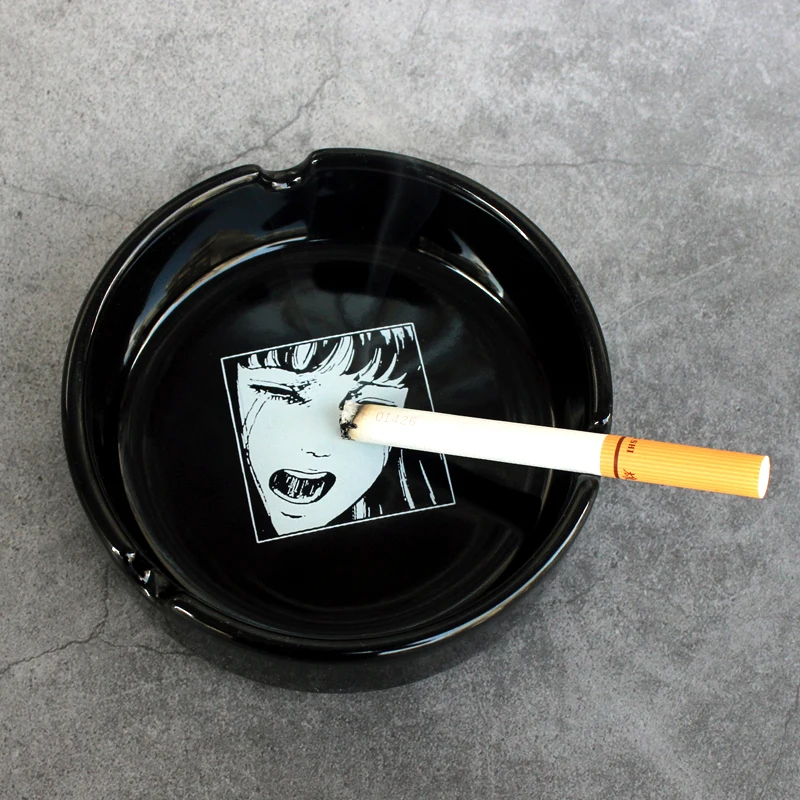 Ceramic Ashtray Home Office Fashion Round Portable Cigarette Ash Tray Holder for Boyfriend Girlfriend portable ashtray cigarettes ashtray silicone ashtray stainless steel ashtray metal ashtray air purifier ashtray wood ashtray ceramic ashtray