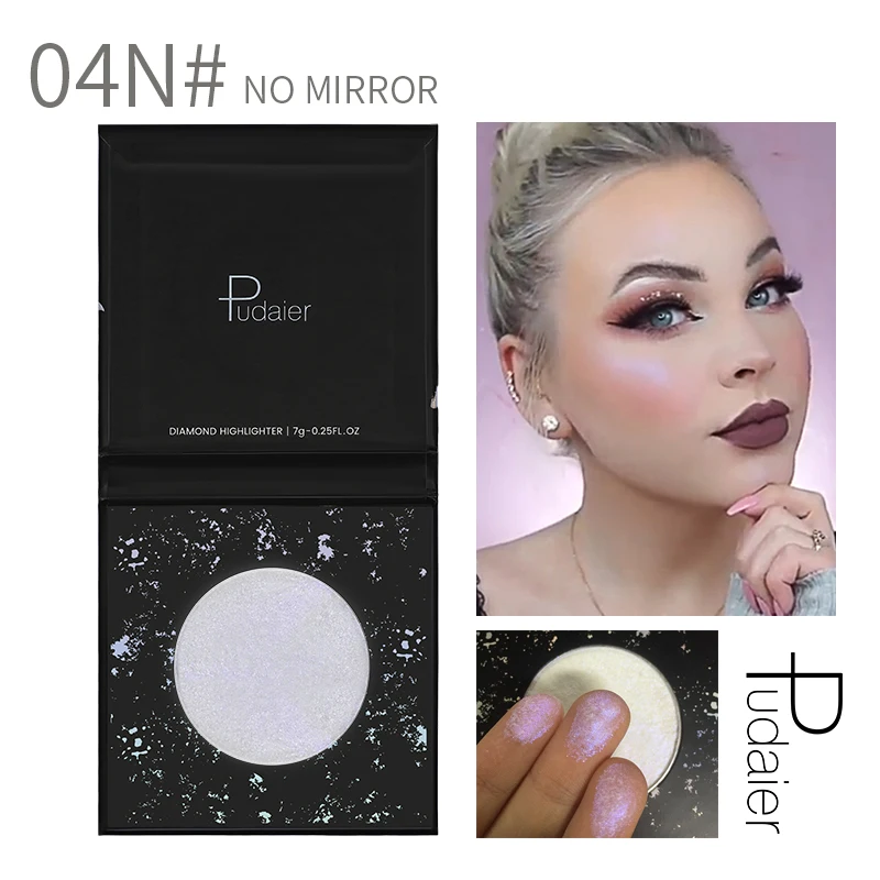 04 No Mirror Pudaier ромбовидный Хайлайтер для лица косметическое средство с эффектом сияния макияж стойкий водонепроницаемый румяна порошок для палитра подчеркивания лица - Цвет: 04 No Mirror