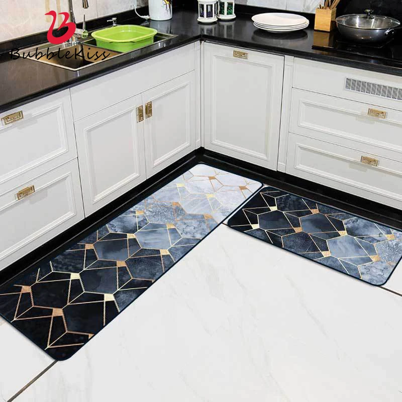 Bubble Kiss Nordic Style Kitchen Carpets Geometric Gold Line Pattern Bathroom Kitchen Mat Non Slip Hallway Bedside Area Rugs Carpet Aliexpress