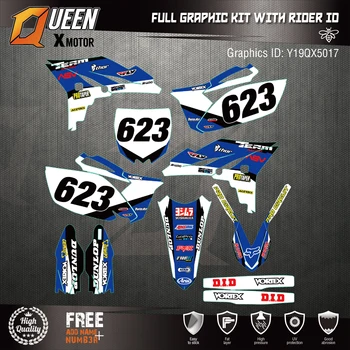 

Queen-X Custom Team Graphics Backgrounds Decals 3M Stickers Kit For YAMAHA YZF250 2010-2013 017