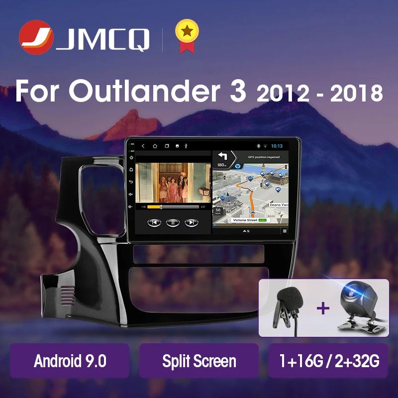 Автомагнитола JMCQ T3L для Mitsubishi Outlander 3 2012-2018 мультимедийный видеопроигрыватель с