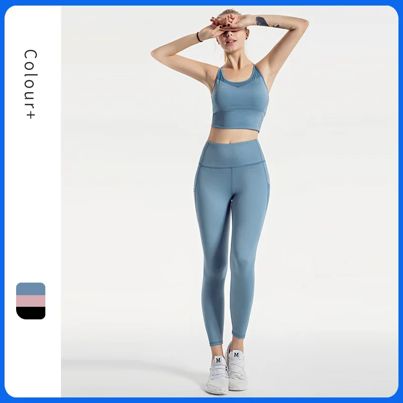 

Women's Fitness suit sexy back mesh elastic close-fitting fashion fitness outdoor running sports bra suit