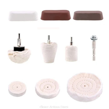 

10 Pcs Buffing Pad Polishing Wheel Kits with 3Pcs Rouge Compound for Manifold, Aluminum, Stainless Au 28 20 Dropship