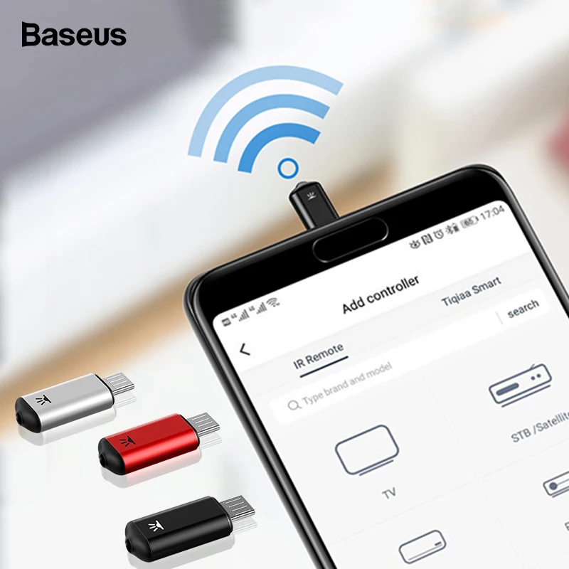 Baseus умный пульт дистанционного управления для Micro USB универсальный беспроводной ИК пульт дистанционного управления Лер для LG samsung tv BOX Air mouse Aircondition