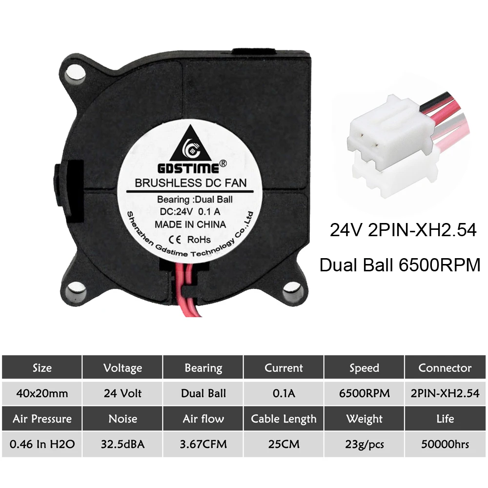滚珠24V4020鼓风机
