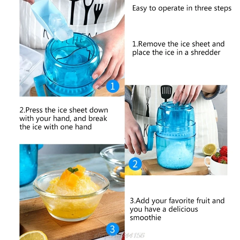 Household Mini Easy Ice Shavers Crusher Handheld Snow Manual Crushing Ice Machine Fried Machine Kitchen Tool 193F