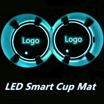 

2pcs Car LED Light Cup Mat Drinks Holder Decoration for Discovery Sport Range Rover Evoque L322 Vogue Velar L405 P38