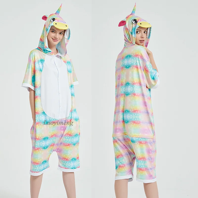 Pigiama Kigurumi Unicorno Per Bambini – Tuta Da Notte Cosplay In Flanella, Costume Halloween Unisex, Taglia 125 (135-144 Cm), Modello Panda