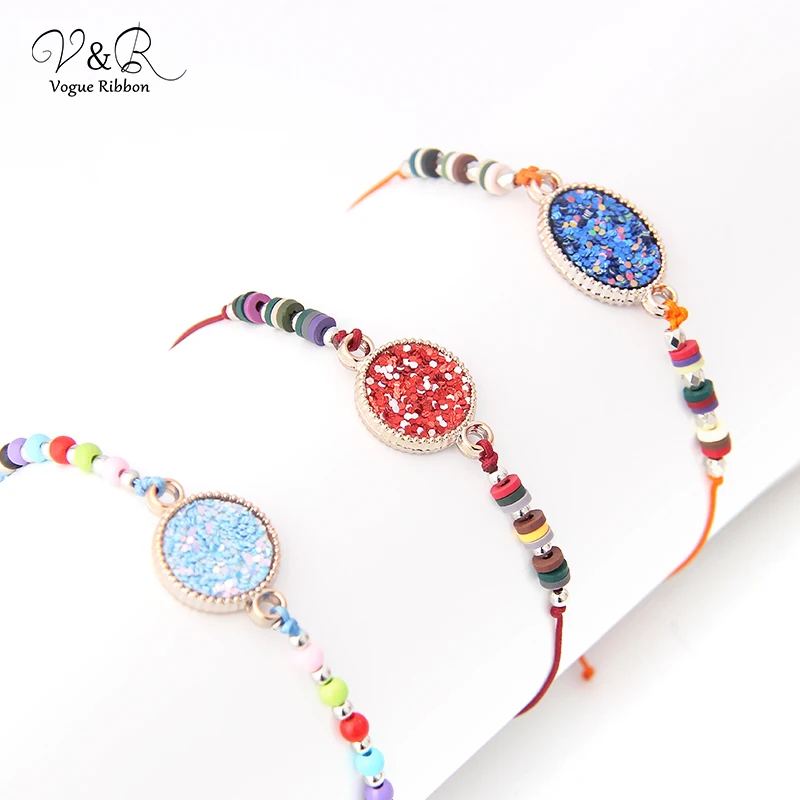 

Vogue Ribbon Newest Diy Handmade Jewelry Making Beaded Cord Bracelet Set Components Decoration Fashion Jewelry Accessories Gifts