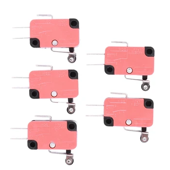 

5Pcs SPDT NO NC V-155-1C25 Short Hinge Roller Lever Control Limit Micro Switch
