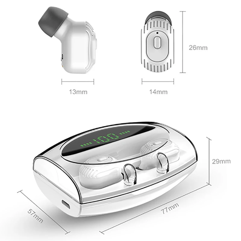 XG20 TWS Мини Bluetooth наушники 3500 мАч светодиодный дисплей стерео беспроводные наушники водонепроницаемые спортивные музыкальные наушники с микрофоном