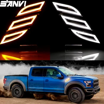 

Sanvi 2pcs Car Fender Light for Ford Raptor F150 2016 2017 2018 2019 LED Daytime Running Light Signal Light Turn Light