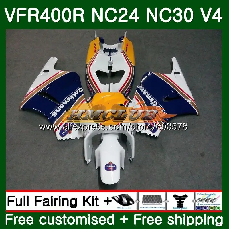 VFR400 R для HONDA VFR400R 1987 1988 1989 1990 1991 1992 98CL. 66 Rothmans синий ЛРВ 400 R NC24 NC30 87 88 89 90 91 92 обтекатель