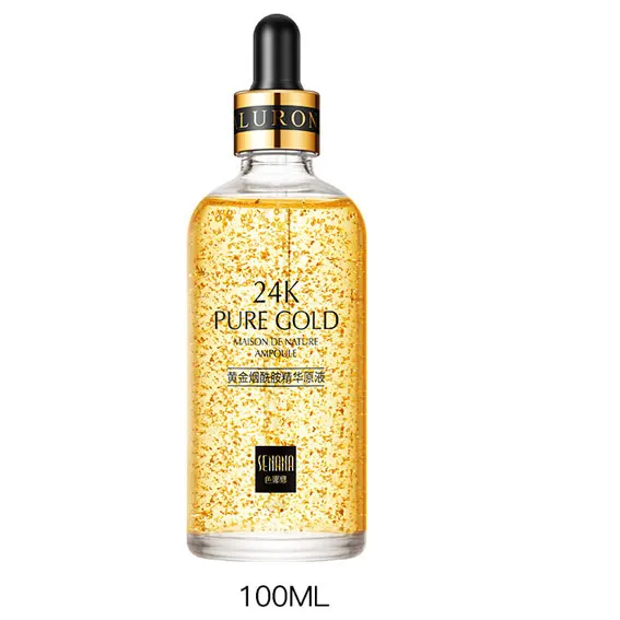 100ML Сенана 24 к Золотая Гиалуроновая кислота эссенция усадочная поры осветляющая никотиamуход за кожей подтягивающая укрепляющая эссенция антивозрастная Сыворотка для лица - Вес нетто: 100ML